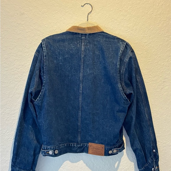 Vintage 90s Polo Ralph Lauren Dungaree Denim Jacket Jean Men’s Med Made In USA - Picture 2 of 10
